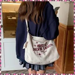 送料無料 ショルダーバッグ キャンバス 大容量通学 レディース ロゴ入り 韓国風 肩掛けカバン 斜め掛け 鞄 通学バッグ ユニセックス A4収納可 マザーズバッグ シンプル 大人カジュアル鞄 シンプル布バッグ お洒落バッグ大きめ