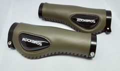 【人気商品】ROCKBROS（ロックブロス）自転車グリップ　カーキ色 液体ゲル衝撃吸収