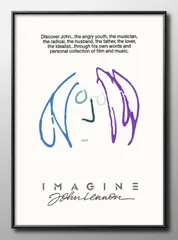 14450ビートルズ ジョン レノン イマジン Beatles A3 サイズ ポスター アート おしゃれ 絵画 インテリア 北欧 イラスト マット紙 艶消し アートパネル 額 フレーム デザイン 壁掛け ギフト 新築祝い ディスプレイ 