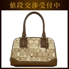 コーチ ハンドバッグ ベージュ ブラウン シグネチャー 10777 美品