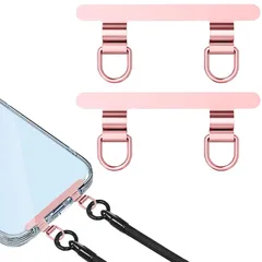 【在庫セール】[benkyue] スマホ ストラップホルダー 2個入り 金属ストラップホルダー 携帯ストラップホルダー ステンレス製 0.4mmの超薄型 タグパッチ ファブリックパッチ スマホアクセサリ 落下防止 首掛け 斜めがけ 肩掛け 首かけ ショルダー