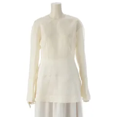 BLAMINK - ブラミンク 24SS シルク オーガンジー ブラウス トップス 7921-230-0286 ホワイト 36【中古】 ブラミンク 24SS シルク オーガンジー ブラウス トップス 7921