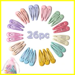 ヘアクリップ 子供ヘアクリップ ピン べビー ヘアクリップ 前髪クリップ サイドクリップ パッチンピン ヘアピン パッチン留め 少女 女の子 子供用 髪飾り 髪留め ヘアアクセサリー かわいい おしゃれ 26点セット（マルチカラー）