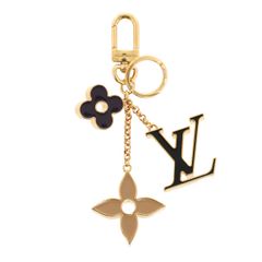 【中古】 LOUIS VUITTON （ルイヴィトン） ﾊﾞｯｸﾞ ﾁｬｰﾑ･ﾌﾙｰﾙ ﾄﾞｩ ﾓﾉｸﾞﾗﾑ 小物 ｷｰﾘﾝｸﾞ/ｷｰﾎﾙﾀﾞｰ  Gold M01652 used:A