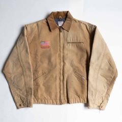 美品】VAN JAC【フード付き 袖レザー スタジャン】F ヴァン ワッペン  