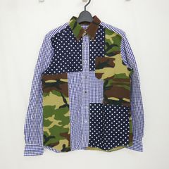SOPHNET. ソフネット MULTI MIX B.D SHIRT カモフラ迷彩ドット チェック パッチワーク 長袖シャツ MULTI M SOPH-156025