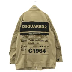 DSQUARED2 (ディースクエアード) 20SS バックロゴプリント ミリタリー ジップアップ ジャケット コート コットン ベージュ S74AM1042のサムネイル