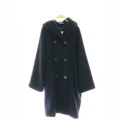 マックスマーラ MAX MARA 白タグ ウールカシミヤ フード ピーコート アウター ロング 40 M 紺 ネイビー /KO ■OSのサムネイル