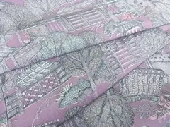 平和屋着物■上質な小紋　単衣　風景樹林文　逸品　DAAD2598az
