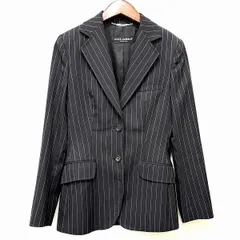 #anc ドルチェ&ガッバーナ DOLCE&GABBANA ジャケット 40 チャコールグレー 水色 ストライプ イタリア製 レディース [933444]のサムネイル