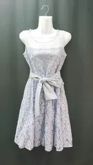 ◇ ◎ Bo・Dre サイドファスナー パーティー向け ノースリーブ ロング丈 ワンピース サイズ9号 ブルー レディース E  【1309040056114】