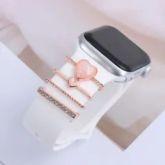 アップルウォッチ apple watch スマートウォッチ アクセサリー バンド ベルト レディース チャーム おしゃれ スポーツバンド かわいい 女性 腕時計バンド バンドチャーム リングアクセサリー ローズゴールド レディース 誕生日 記念日
