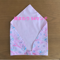 ハンドメイド三角巾☆54センチ　マーメイド／ピンク