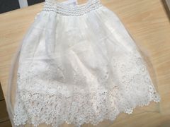 子供用　レース　白スカート　50