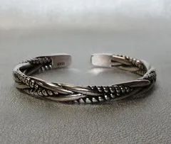 【メキシカンジュエリー】縄状ブレスレット ヴィンテージ バングル ブレスレット シルバー925刻印 シルバーアクセサリー メンズ レディース ビンテージ プレゼント アメカジ シルバー 銀色 ゴツめ Silver Plated【残りわずかです】