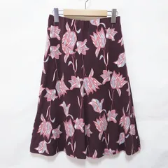 #anc  ローラアシュレイ LAURAASHLEY スカート 9 赤紫 ピンク 水色 ストレッチ 花柄 レディース [738638]