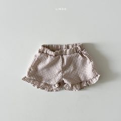 韓国子供服ブランド　LINDO　チェック柄　ショート　パンツ　韓国子供服　女の子