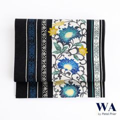 新品・未使用 WAKKA 正絹 京袋帯【シャングリラ献上／濃紺】お仕立て上がり 着物 帯 カジュアル 一重太鼓 OB-58