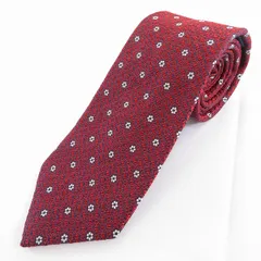 #ae ブルックスブラザーズ Brooks Brothers ネクタイ シルク 絹 赤 白 紺 小花刺繍 メンズ 日本製 美品 945961 k01