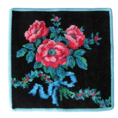 新品 フェイラー FEILER ハンカチ ハンドタオル タオルハンカチ 25cm ロマンス ブラック シーグリーン【ネコポス】