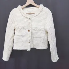 ◇ ⊇ LAUIR ラウアー 長袖 ノーカラー ジャケット 表記なし アイボリー系 レディース E  【1507100002525】