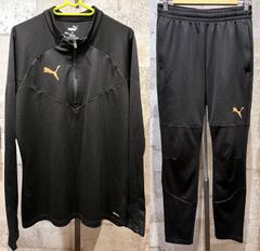 美品 プーマ DRYCELL ハーフジップ ジャージ 上下セットアップ 黒 M メンズ PUMA ブラック