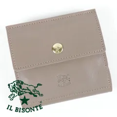 イルビゾンテ 財布 二つ折り IL BISONTE ダブルボタン レザー 本革 トルトラ グレージュ 灰 レディース メンズ 小銭入れ付き コンパクト スマート SMW059