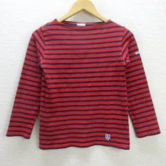 H■フランス製■オーシバル/ORCIVAL ボーダー柄 長袖バスクシャツ【0】赤紺/LADIES■23【中古】