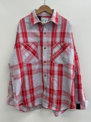 N.HOOLYWOOD × BIG MAC エヌハリウッド ビッグマック チェック ヘビーネルシャツ メンズ レッド×グレー S 長袖 中古