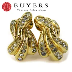 【中古】 クリスチャンディオール イヤリング メタル ゴールド GP アクセサリー ラインストーン レディース 女性 Christian Dior