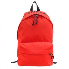 バレンシアガ BALENCIAGA ロゴ バックパック リュックサック ナイロン レッド ブラック 507460 中古 新入荷 OB2365