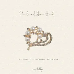 ブローチ ハート パール ストーン 入学式 卒業式 おしゃれ きれいめ フォーマル 上品 華やか