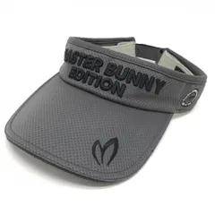 マスターバニー サンバイザー グレー×黒 立体ロゴ刺しゅう FR  ゴルフウェア MASTER BUNNY EDITION