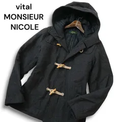 A002新品▼ ニコル　ヴィタル ムッシュニコル　メルトン　ステンカラーコート　50/LL　ライトカーキ　ウールコート　vital MONSIEUR NICOLE