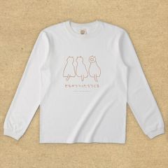 猫グラフィックロングTシャツ　せなかでうったえてくる -ちゃとら・薄地・ながそで-