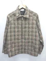 ◇ ⊇ SOYOUS ソユーズ チェック柄 ジップアップ 長袖 ジャケット ブルゾン サイズM ブラウン マルチ メンズ E  【1411130015021】