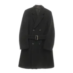 COMME des GARCONS (コムデギャルソン) 90S AD1995 ハーフ切替デザイン ベルト付き ウール チェスターコート ブラック GC-040100のサムネイル