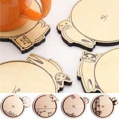 【新品 鯖江製】コースターセット ４枚入り コースター コップ置き グラス置き ユニーク コースター 4枚セット 北欧 デザイン おしゃれ 新築 ギフト 木製 木材 天然木材