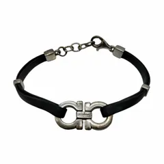 サルヴァトーレフェラガモ Salvatore Ferragamo イタリア製 925刻印 ガンチーニ レザーブレスレット メンズ 表記無 のサムネイル