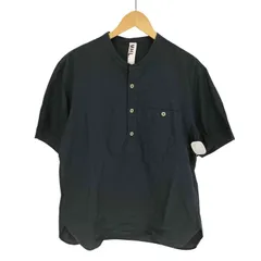 エムエイチエル MHL. 15SS コットン リネン S/S ハーフボタン バンドカラー プルオーバー シャツ メンズ import：L 