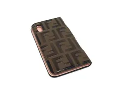 美品 FENDI iPhone14 スマホケース ズッカ柄 エンボス ブラウン FENDI iPhone14 スマホケース ズッカ柄 エンボス 茶