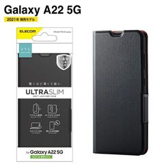 Galaxy A22 5G 薄型ソフトレザーケース　磁石・フラップ付　黒 手帳型ケース ブラック ELECOM エレコム ソフトレザーケース ギャラクシーa21 5G カバー 手帳型 UltraSlim ウルトラ スリム ブラック メルカリShops456