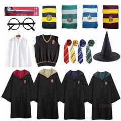 해리 포터 의상 7 점 세트 의상 의상 코스프레 할로윈 Harry Potter 할로윈 가장 아이 어른 어른 리자린 할로윈 ​​의상 학원 축제 소년 소녀 선물 선물 크리스마스 halibote02