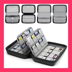 【スタッフおすすめ！】Sisma カードケース 64枚収納 3DS 2DS DS SWITCH用カード整理ケース 収納 ポーチ『黒色』