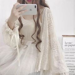【新品】フェミニン♡フリルレースカーディガン レディース 韓国 韓国ファッション カーディガン 春 夏 レース シアー 透け感 サマーかーディガン 可愛い おすすめ 　A0259
