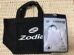 Zodia ゾディア　ゴルフ  ラウンドポーチ　黒系　＋マスク　未使用品