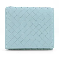 ボッテガヴェネタ　財布　水色 BOTTEGA VENETA ボッテガヴェネタ 二つ折り財布 742698 706010