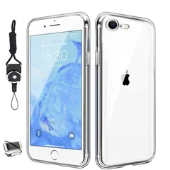 世代 ケース クリア 第3/2 iphone 7 iphone / / iphone 8 iphone カバー / TPU 全透明 se ストラップホール付属 ネックストラップ付 se2 黄変防止、上質TPU、耐衝撃、気泡防止、汚れ防止、 se3 耐水、