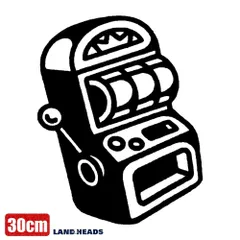 車 ステッカー 30cm  パチスロ スロットマシン 台 給油口 おもしろ バイク かっこいい カー用品 かわいい シール おしゃれ 転写式 黒 送料無料のサムネイル