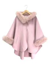 グレースコンチネンタル ファー付フードポンチョ 19484544 F ピンク フォックスファー ITSX8ZTRPKAK